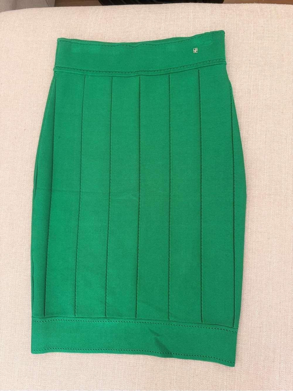Carolina Herrera Emerald Green Bandage Pencil Skirt
